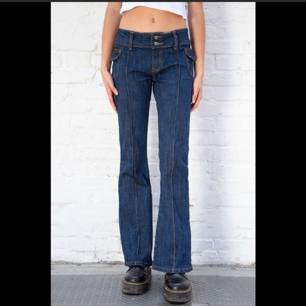 Brandy Melville Dark Blue Low Rise Agatha Jeans